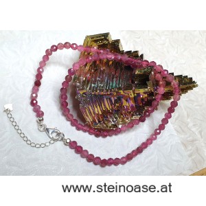 Kette Turmalin rot facet. 5mm